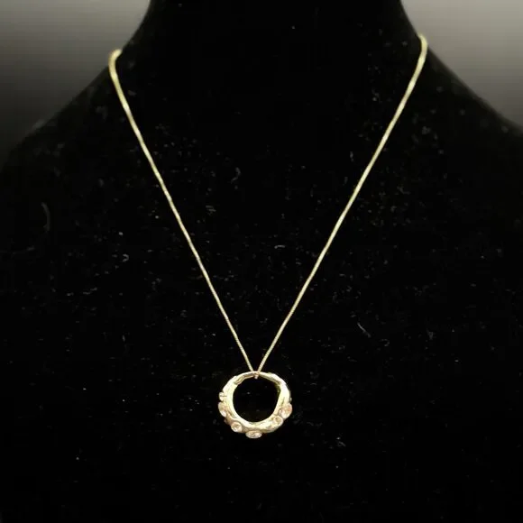 Anthropologie Gold Ring Necklace Pendant - Picture 2 of 4